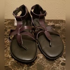 Black Gladiator T-Strap Sandals